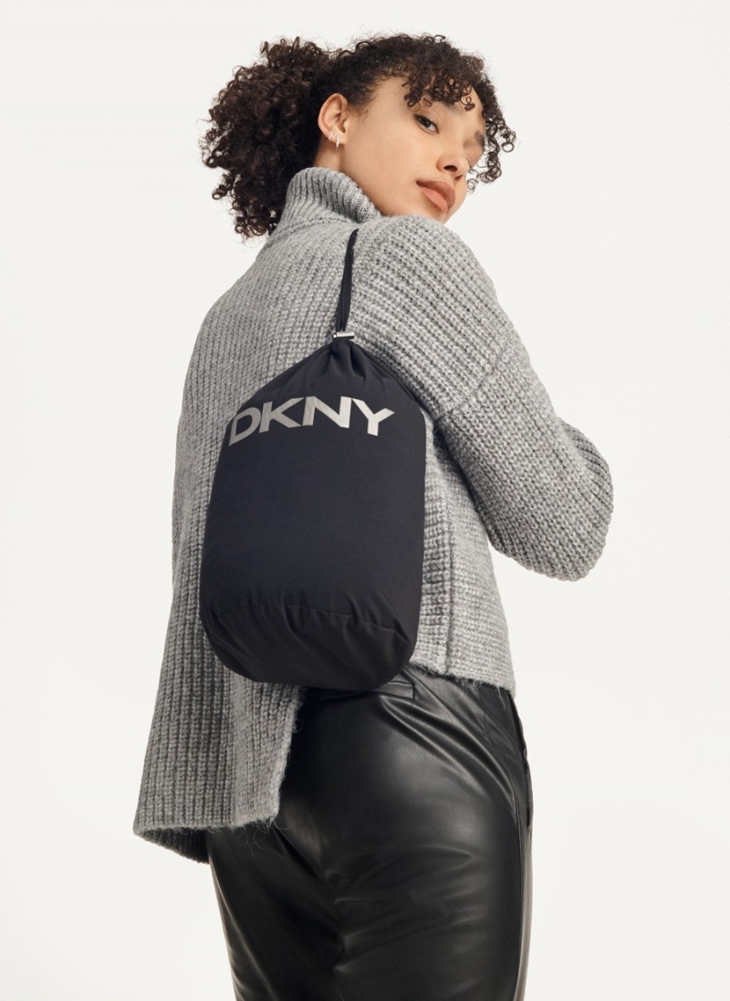 Black Dkny Packable Women's Jackets | Z7359158