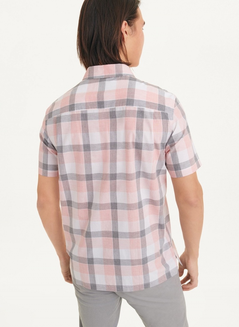 Black Dkny Plaid Men's Shirts | E5996603