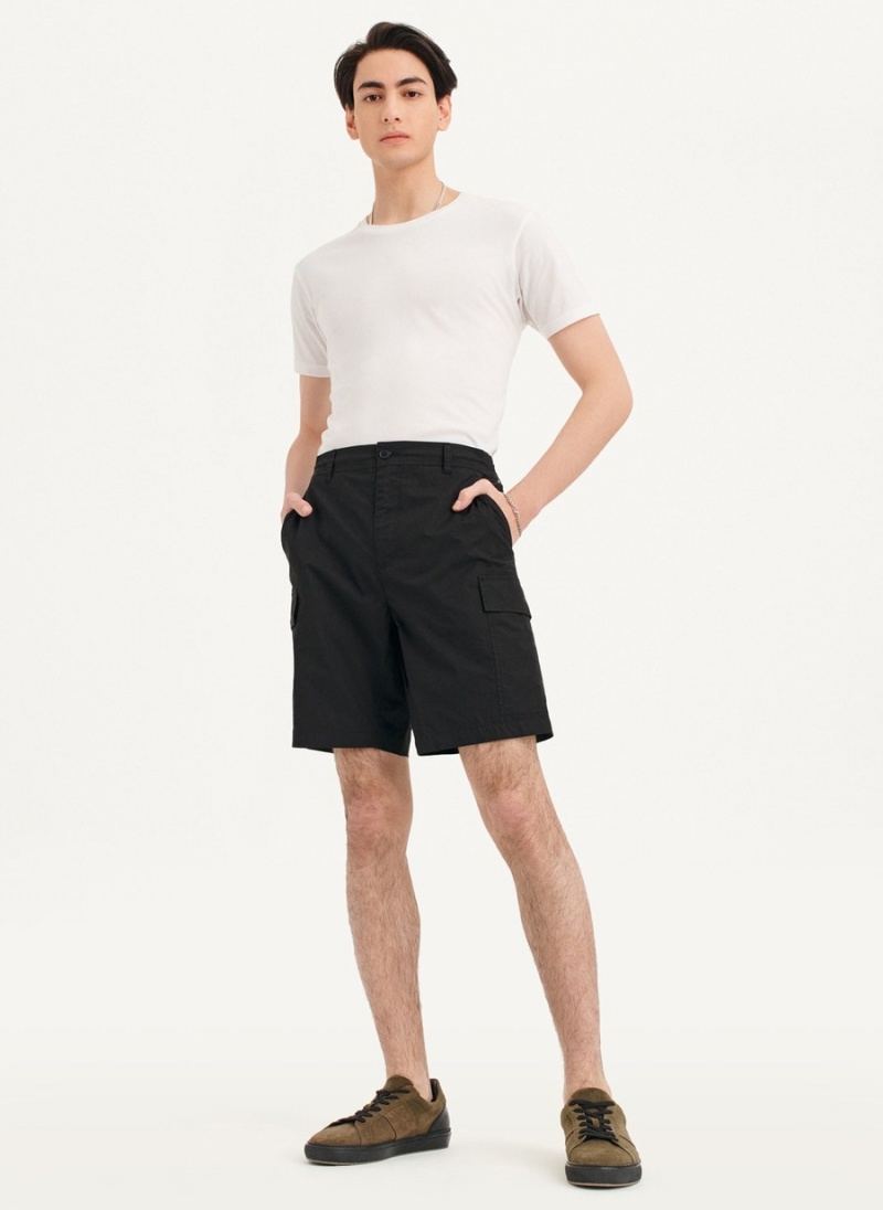 Black Dkny Poplin Cargo Men's Shorts | T8099856