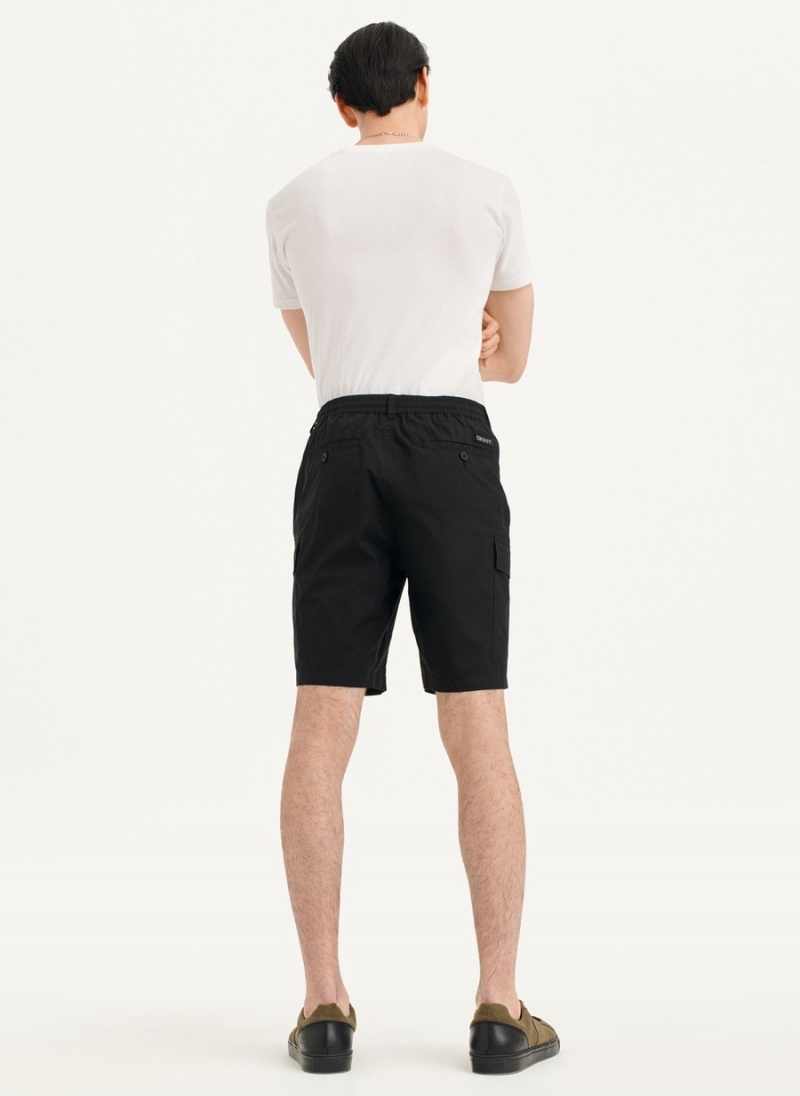 Black Dkny Poplin Cargo Men's Shorts | T8099856