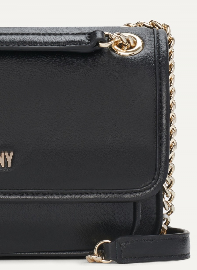 Black Dkny Porter Flap Women's Crossbody Bags | Q4937791