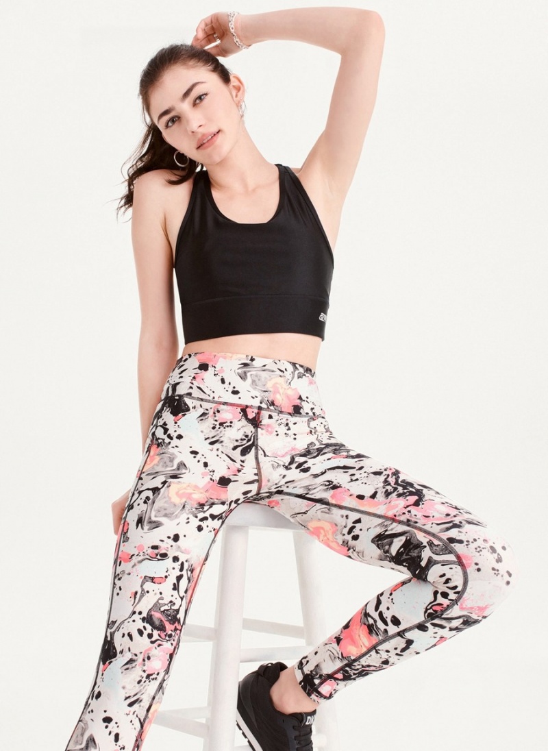 Black Dkny Printed Women's Leggings | Y5471412