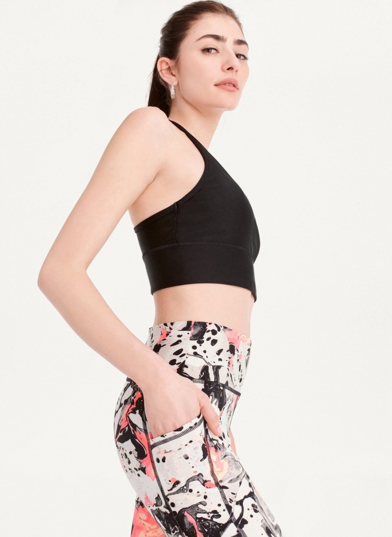 Black Dkny Printed Women's Leggings | Y5471412