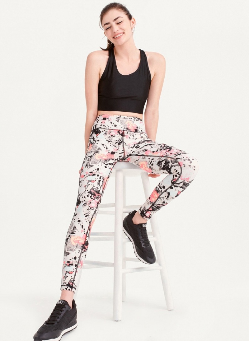 Black Dkny Printed Women\'s Leggings | Y5471412