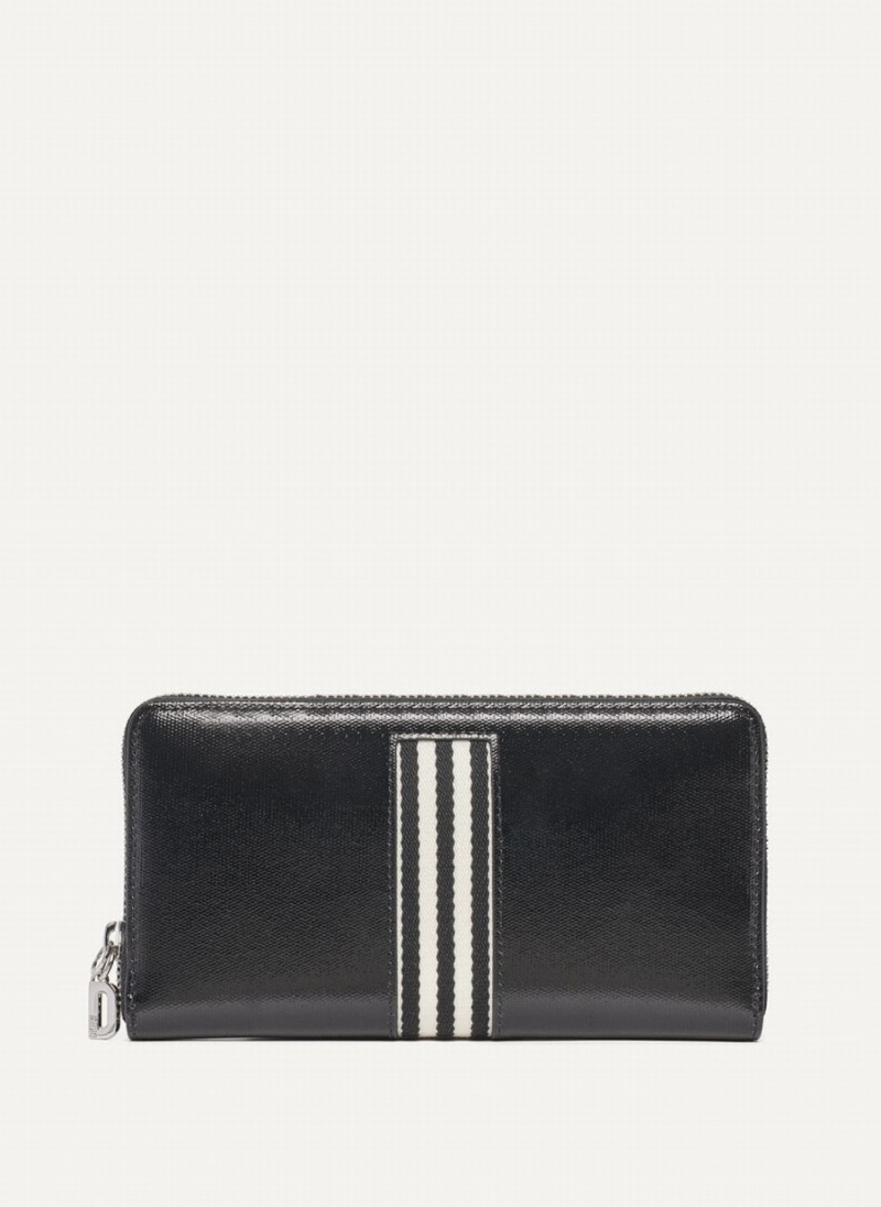 Black Dkny Prospect Continental Zip Women's Wallets | H8173297