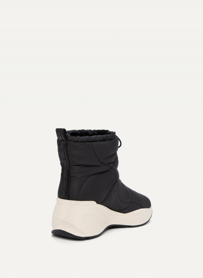 Black Dkny Puffy Wedge Women's Boots | F8225270