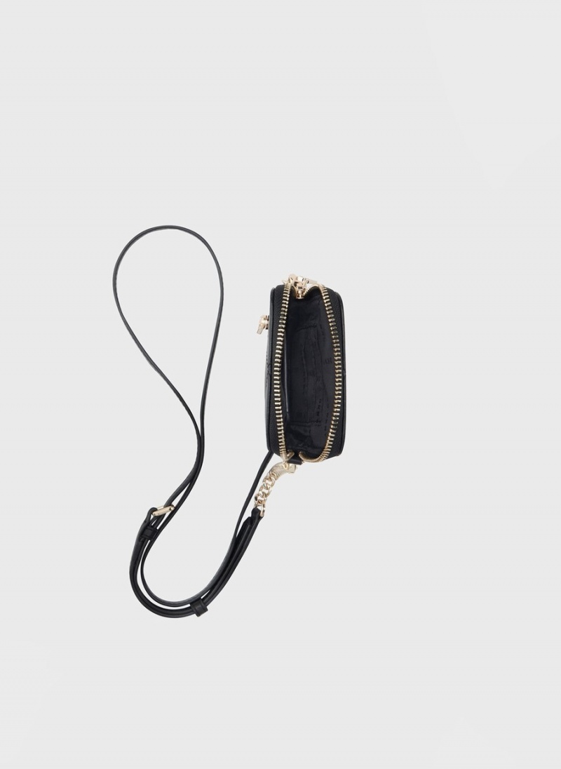 Black Dkny Quilted Phone Women's Crossbody Bags | D2200080