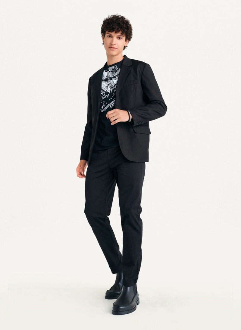 Black Dkny Relaxed Men's Blazer | K5879165