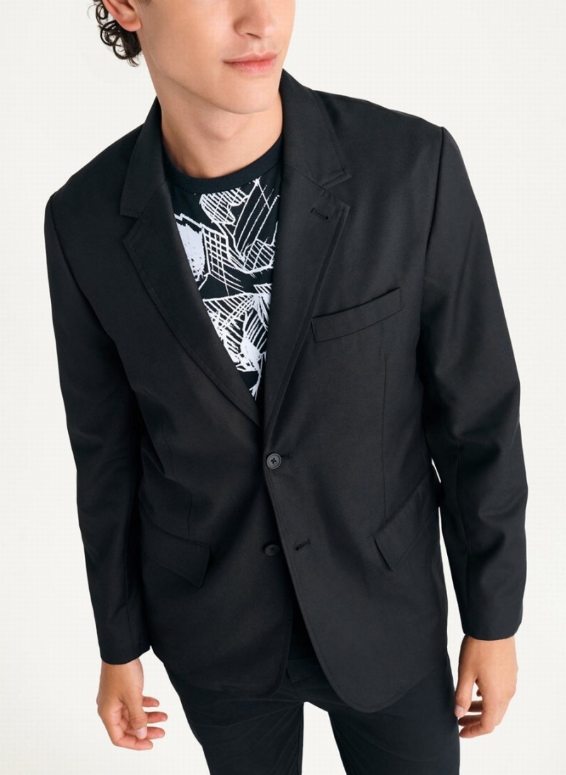 Black Dkny Relaxed Men's Blazer | K5879165