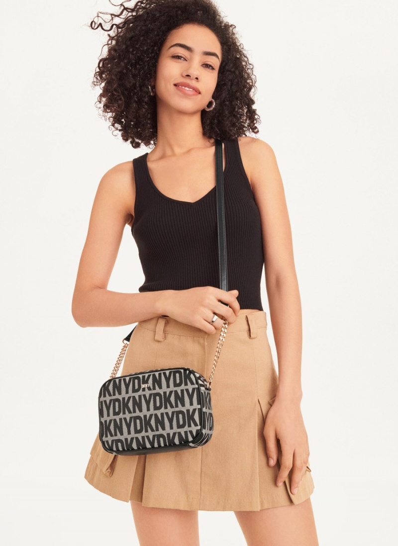 Black Dkny Sara Camera Women's Crossbody Bags | Y5366214