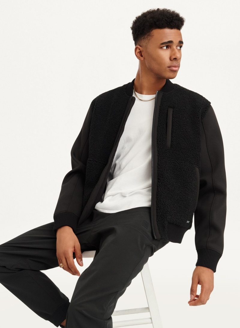 Black Dkny Sherpa Men's Bomber Jackets | P4249166