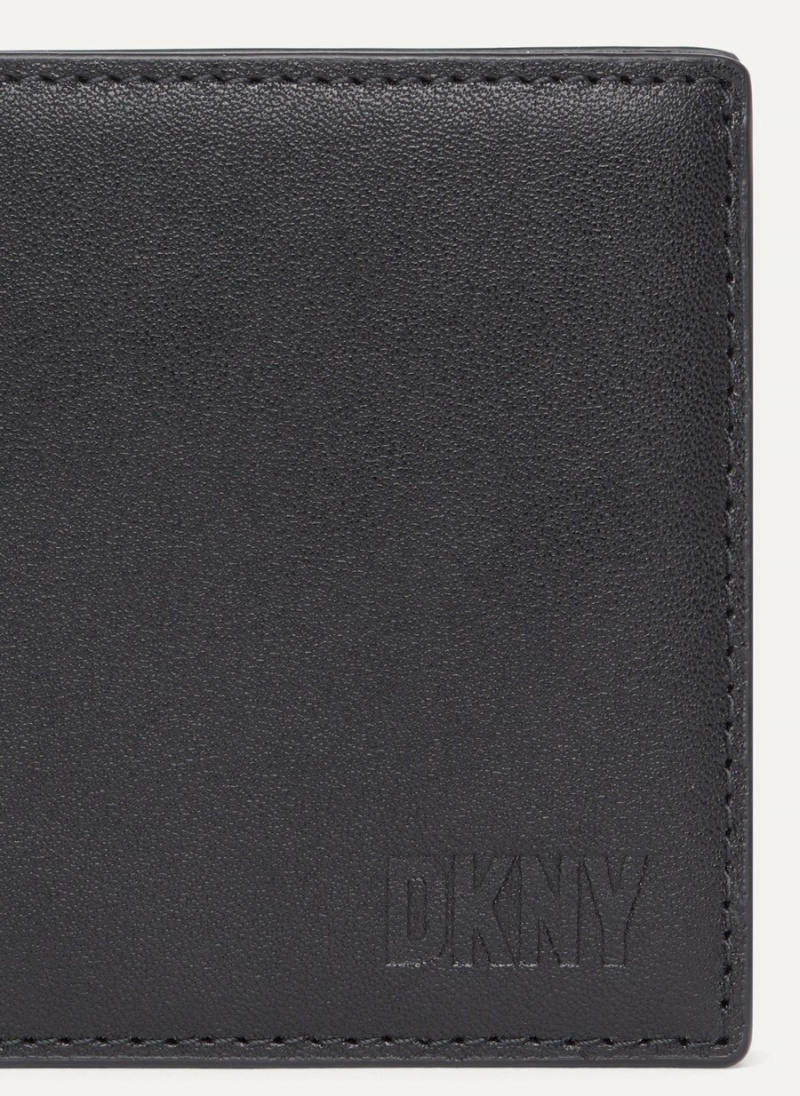 Black Dkny Side Fold Men's Wallets | T8115915