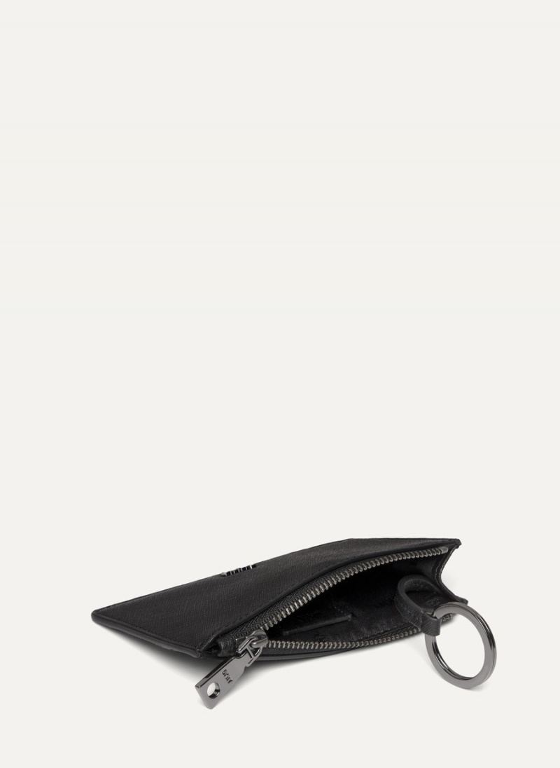 Black Dkny Sidney Key Women's Card Case | T4997742