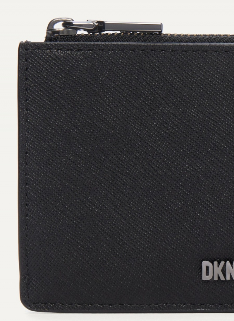 Black Dkny Sidney Key Women's Card Case | T4997742