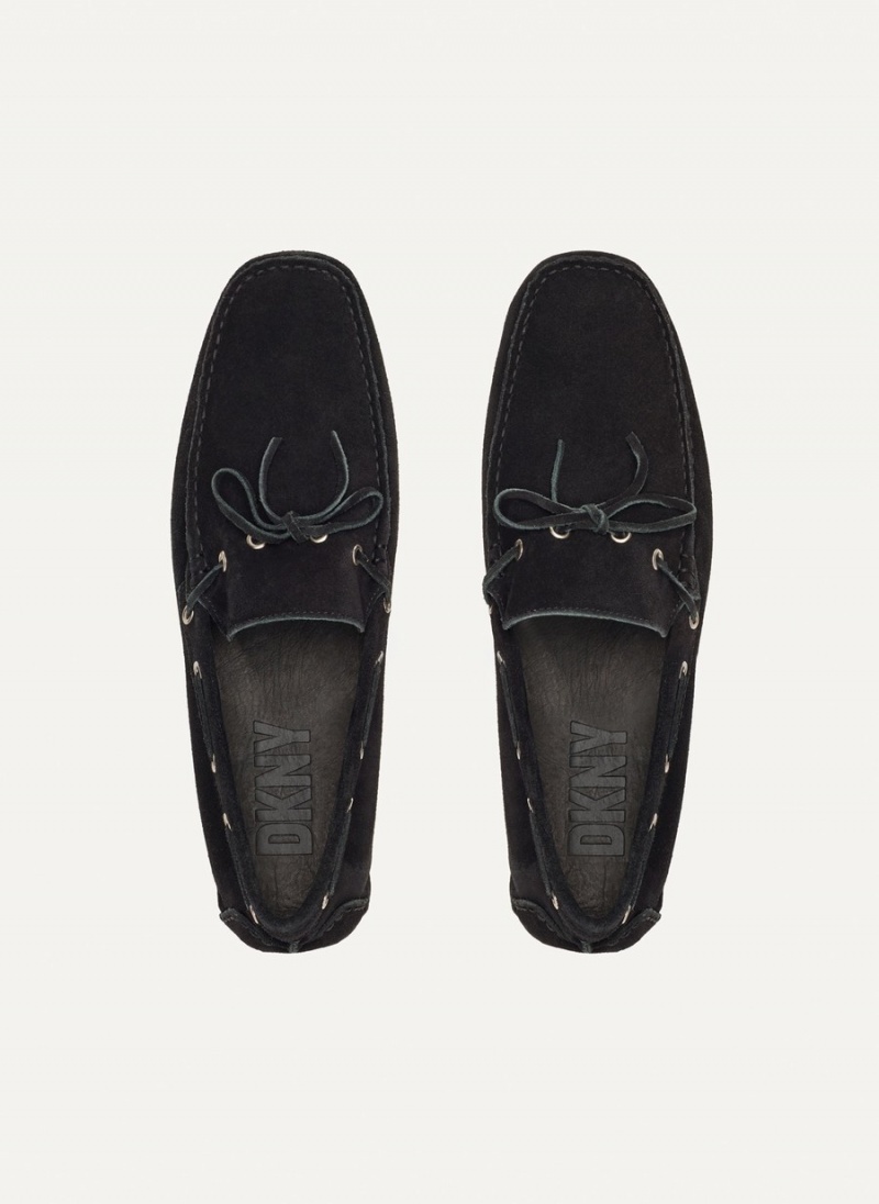 Black Dkny Suede Driver Men's Moccasins | C4726920