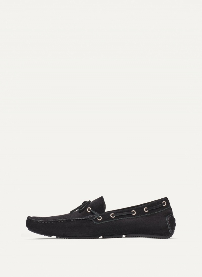 Black Dkny Suede Driver Men\'s Moccasins | C4726920