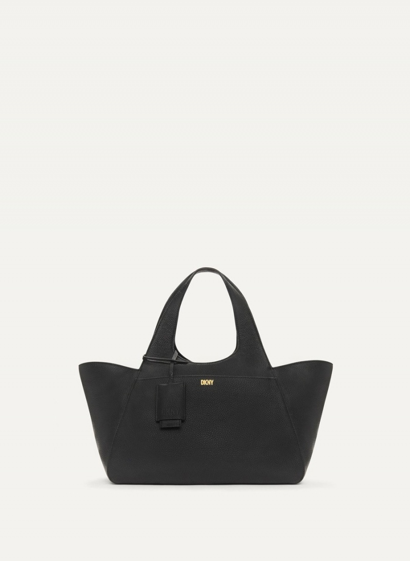 Black Dkny The Medium Effortless Women's Tote Bags | I0055995