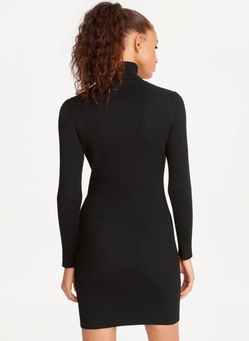 Black Dkny Turtleneck Sweater Women's Dress | U2837352