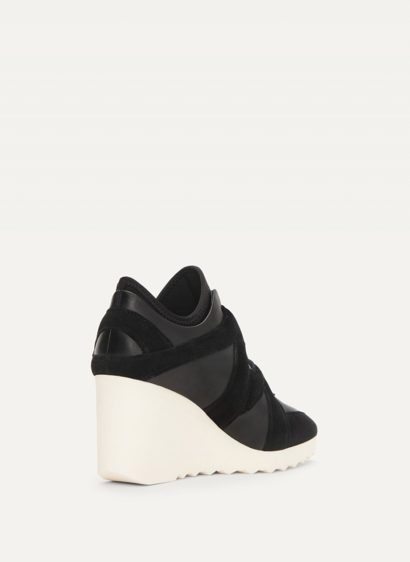 Black Dkny Velcro Wedge Women's Sneakers | H4801678