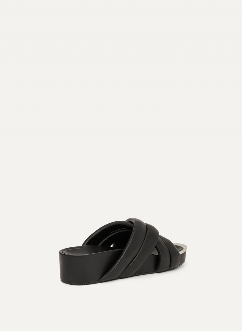 Black Dkny Vienna Puffy Strap Women's Sandals | E3397386