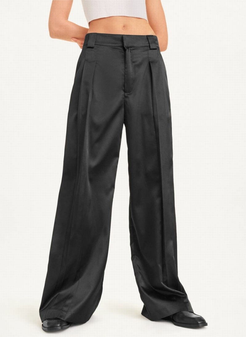 Black Dkny Wide Leg Women's Pants | K8066201