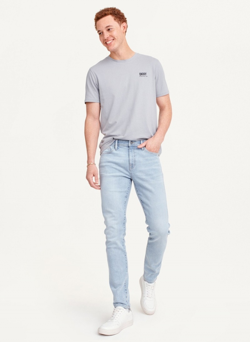 Blue Dkny Bleached Skinny Men's Jeans | R3355403