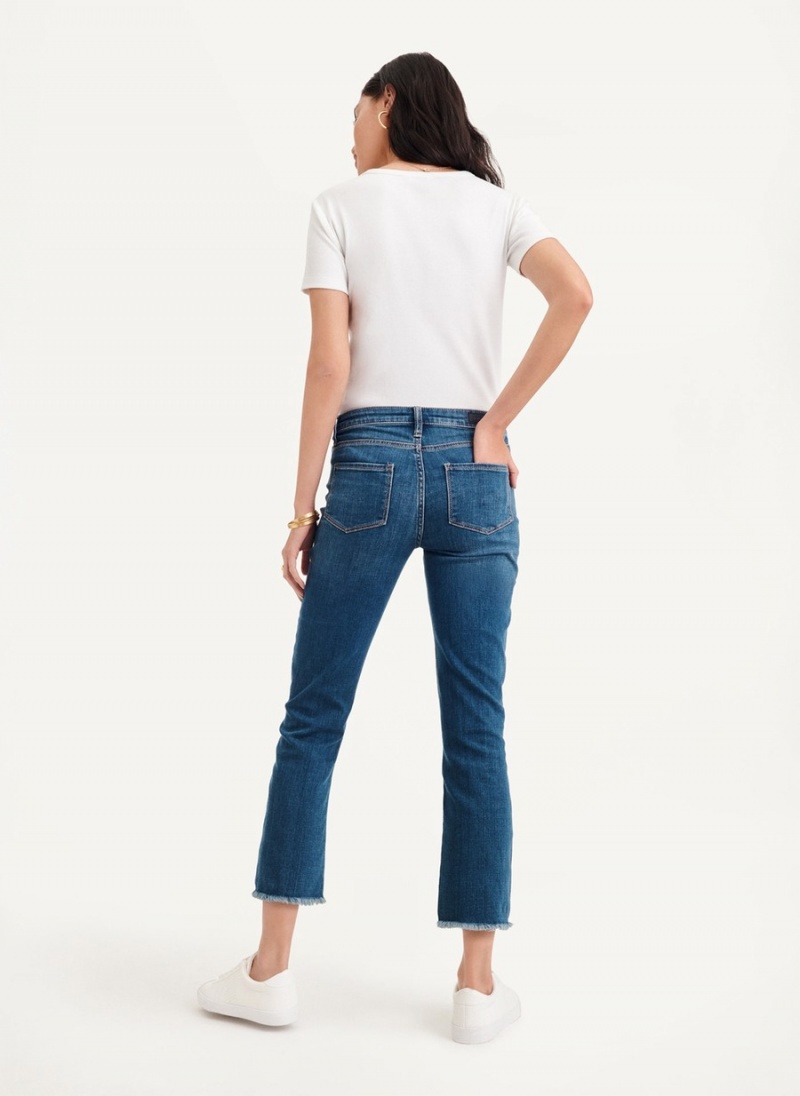 Blue Dkny Foundation - Slim Stright Crop Women's Jeans | F9820676