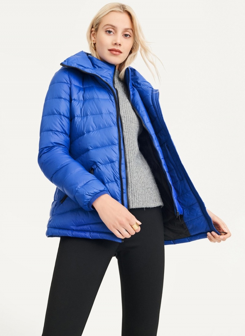 Blue Dkny Packable Women's Puffer Jacket | G6163347