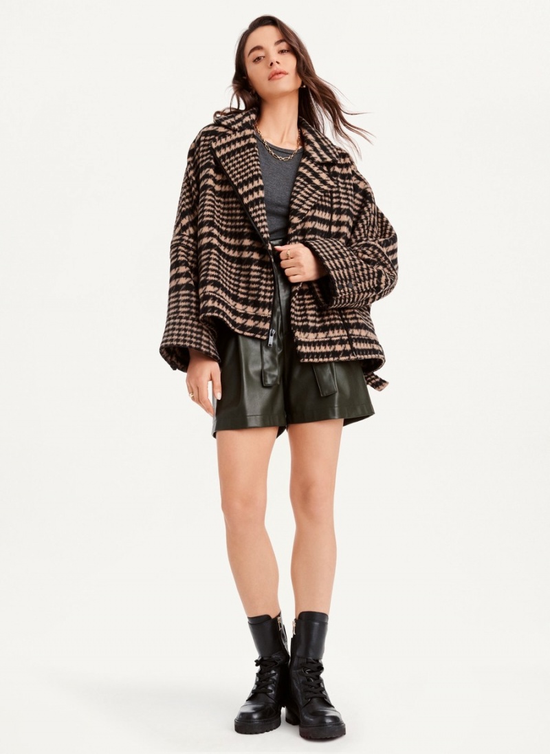 Brown Dkny Oversized Relaxed Women's Jackets | B7330063