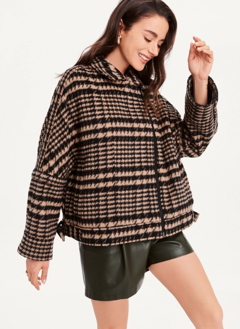 Brown Dkny Oversized Relaxed Women's Jackets | B7330063