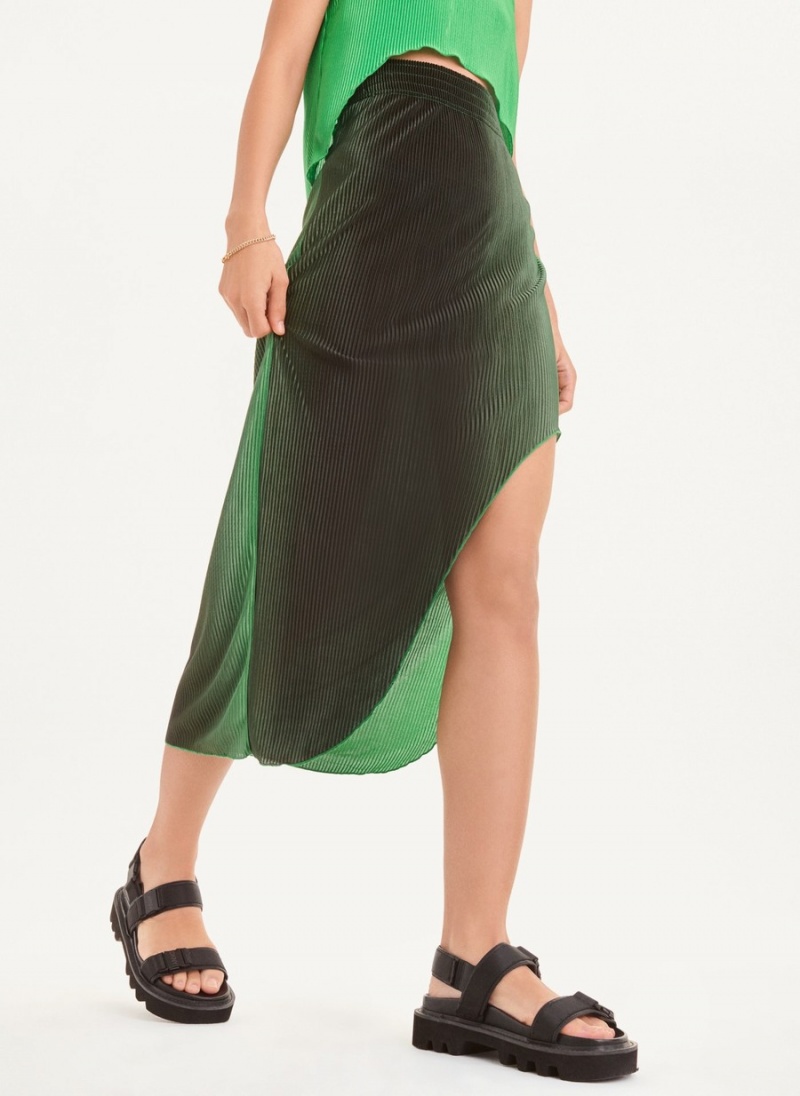 Green Dkny Pleated Women's Skirts | W1252779