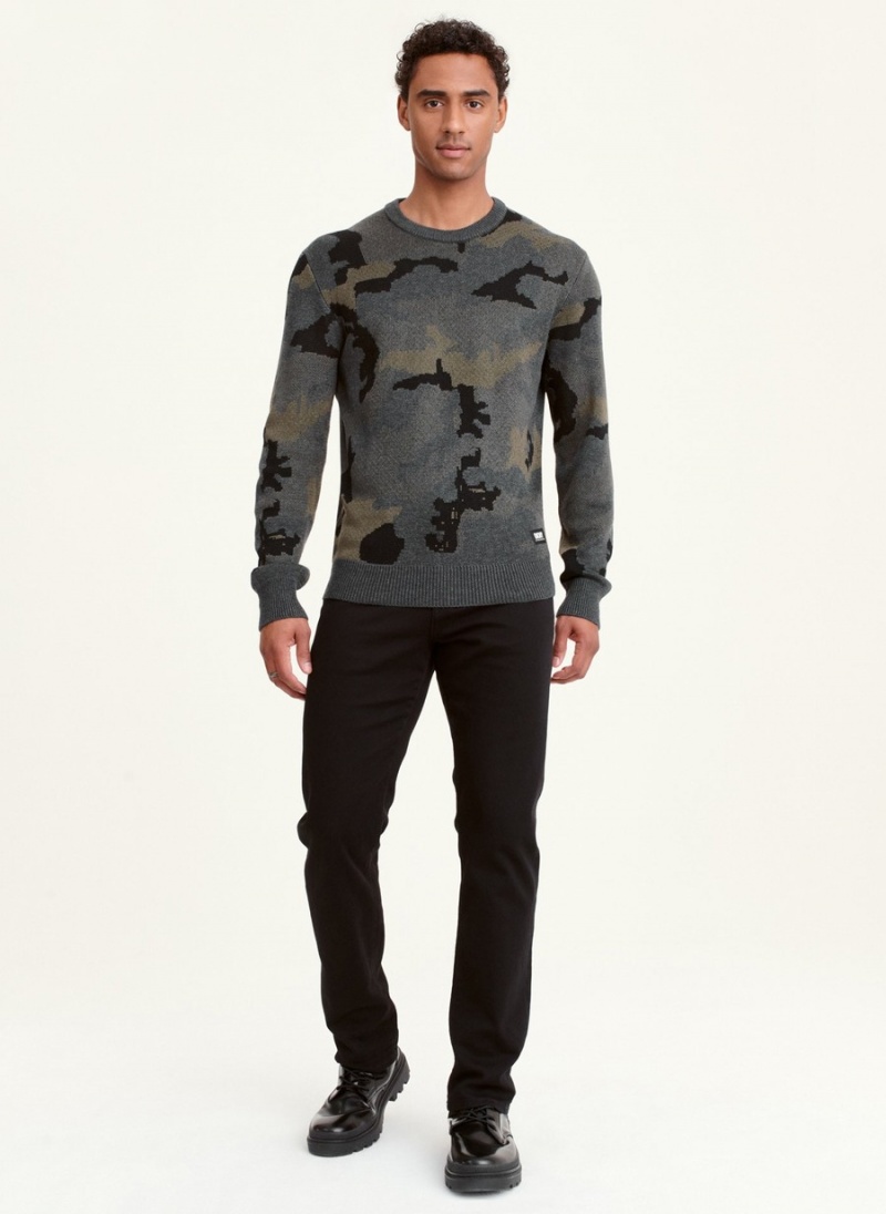 Grey Dkny Camo Crew Men's Sweatshirts | F3832718