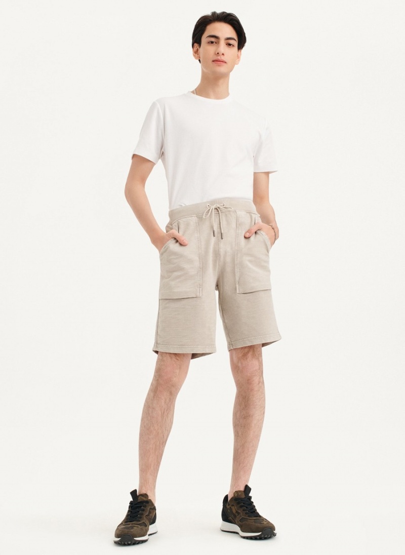 Khaki Dkny Beach Slub Men's Shorts | X0477263