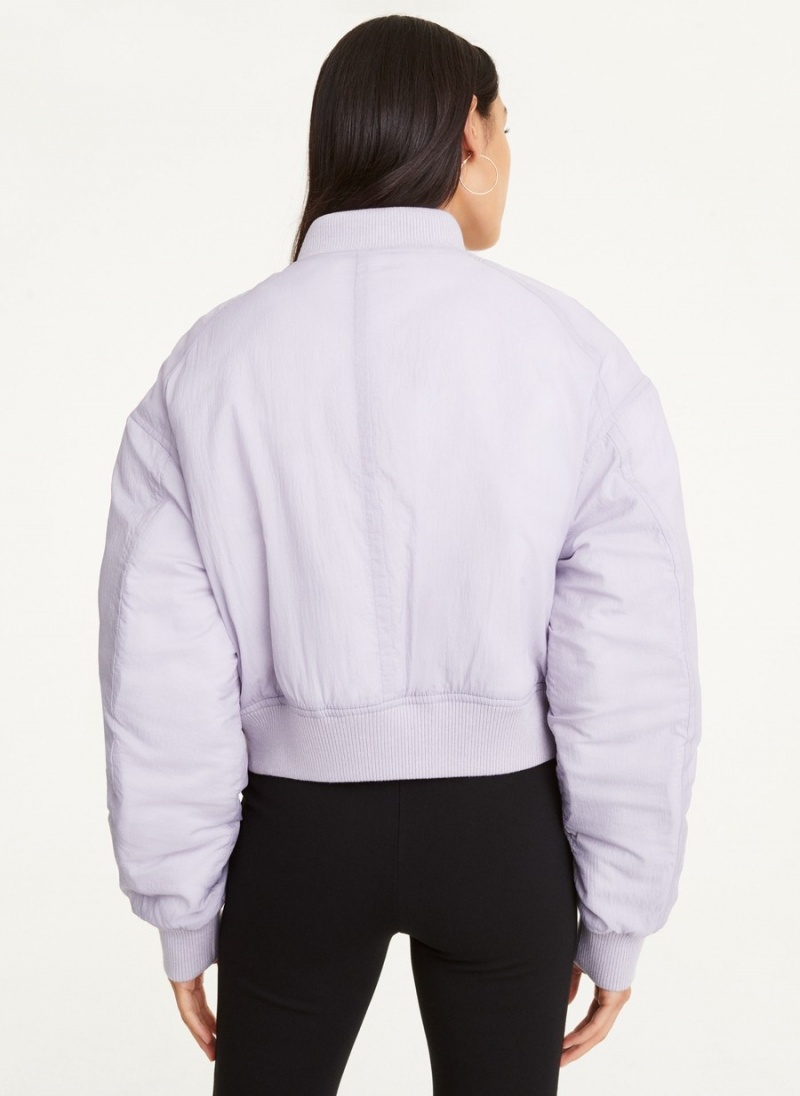 Lavender Dkny Asymmetrical Women's Bomber Jackets | Y7170202