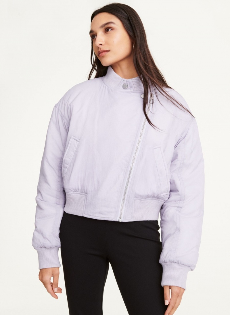 Lavender Dkny Asymmetrical Women\'s Bomber Jackets | Y7170202