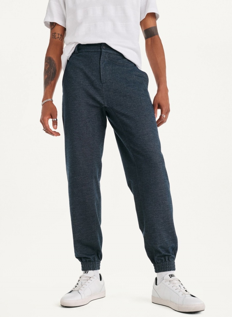 Navy Dkny Twill Knit Men\'s Jogger | S5360500