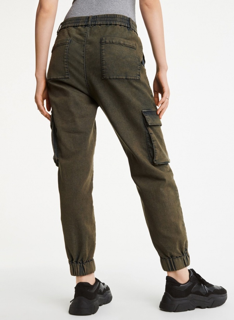 Olive Dkny Cargo Relaxed Women's Jeans | F7406396