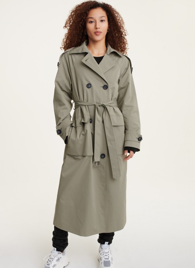 Olive Dkny Lightweight Women\'s Trench Coat | V9547769