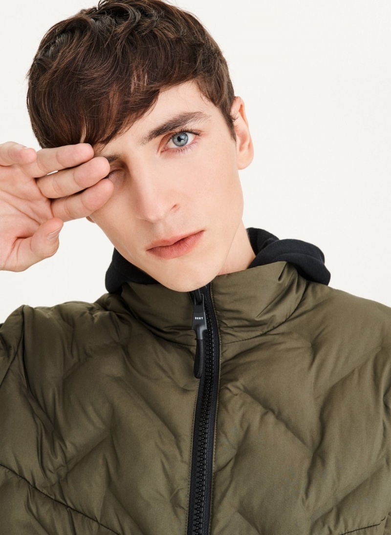 Olive Dkny Quilted Bomber Men's Jackets | I5432081