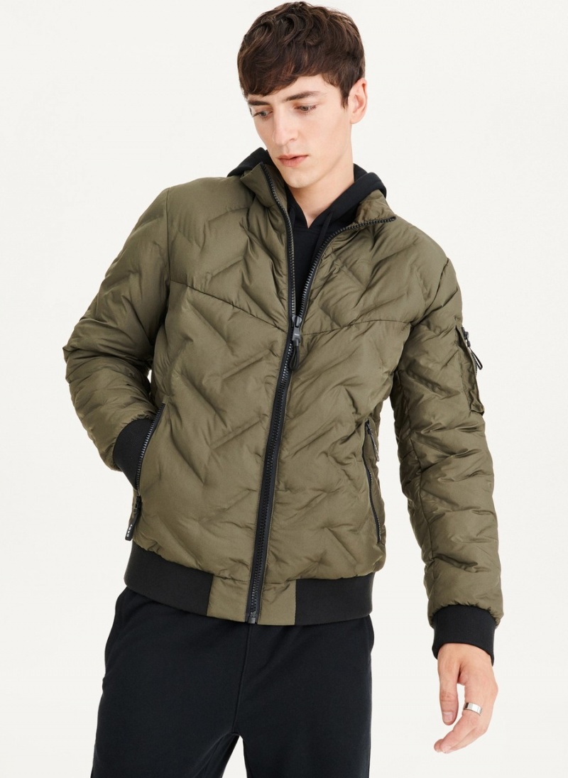 Olive Dkny Quilted Bomber Men's Jackets | I5432081