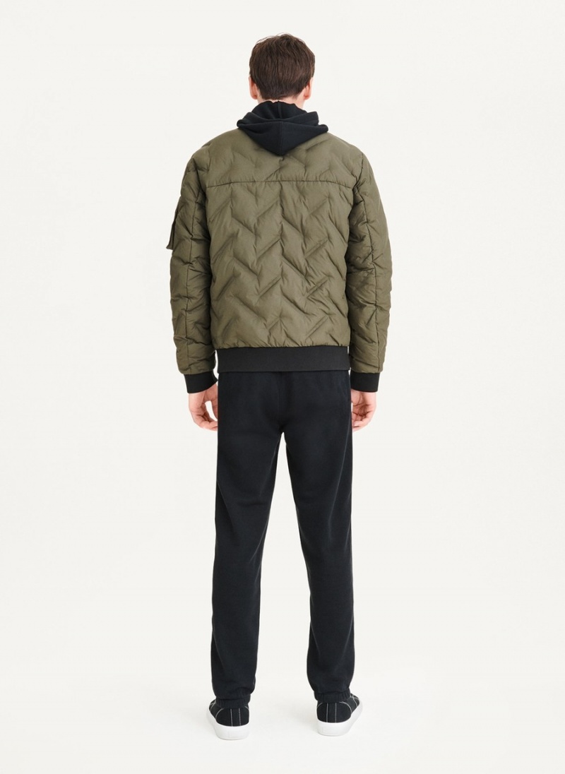 Olive Dkny Quilted Bomber Men's Jackets | I5432081