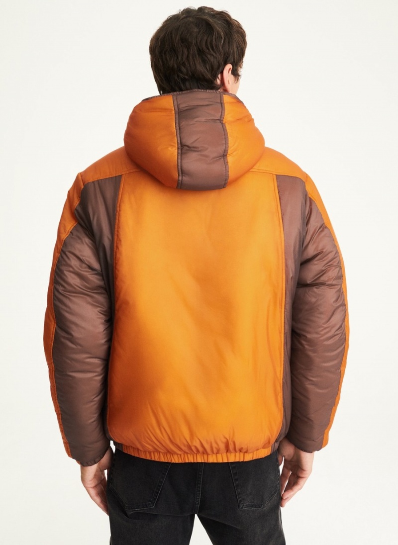 Orange Dkny Translucent Men's Puffer Jacket | X7842074