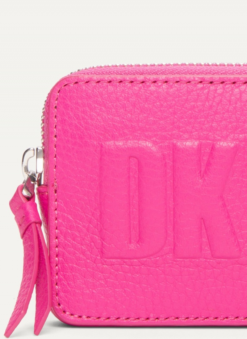 Pink Dkny Keyfob Raised Logo Women's Card Case | W2821378