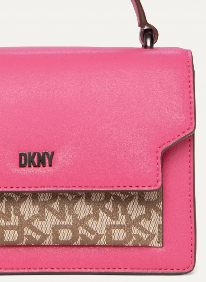 Pink Dkny Millie Leather Top Handle Women's Tote Bags | V2084360