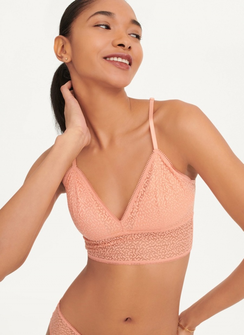 Pink Dkny Modern Lace Longline Racerback Women's Bras | X9912451