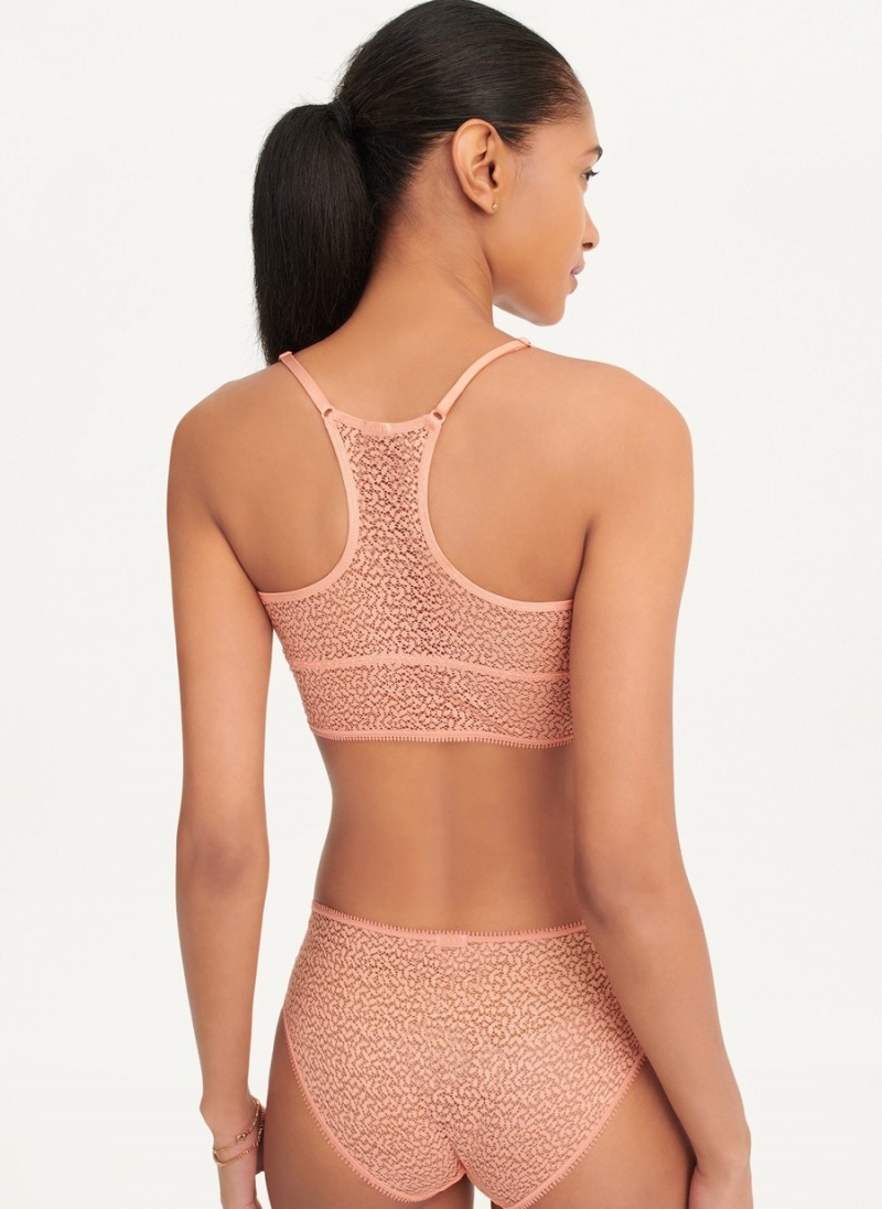 Pink Dkny Modern Lace Longline Racerback Women's Bras | X9912451