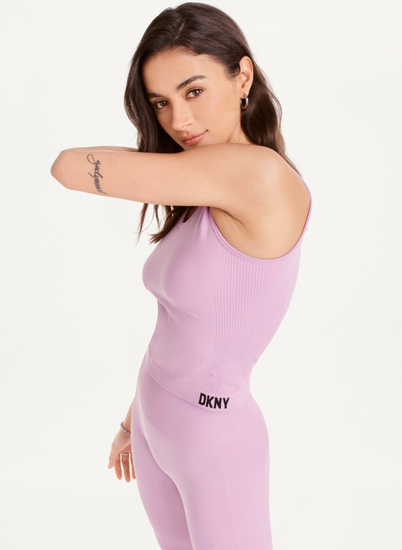 Pink Dkny Twill Seamless Scoop Neck Women's Tank Top | G2378437