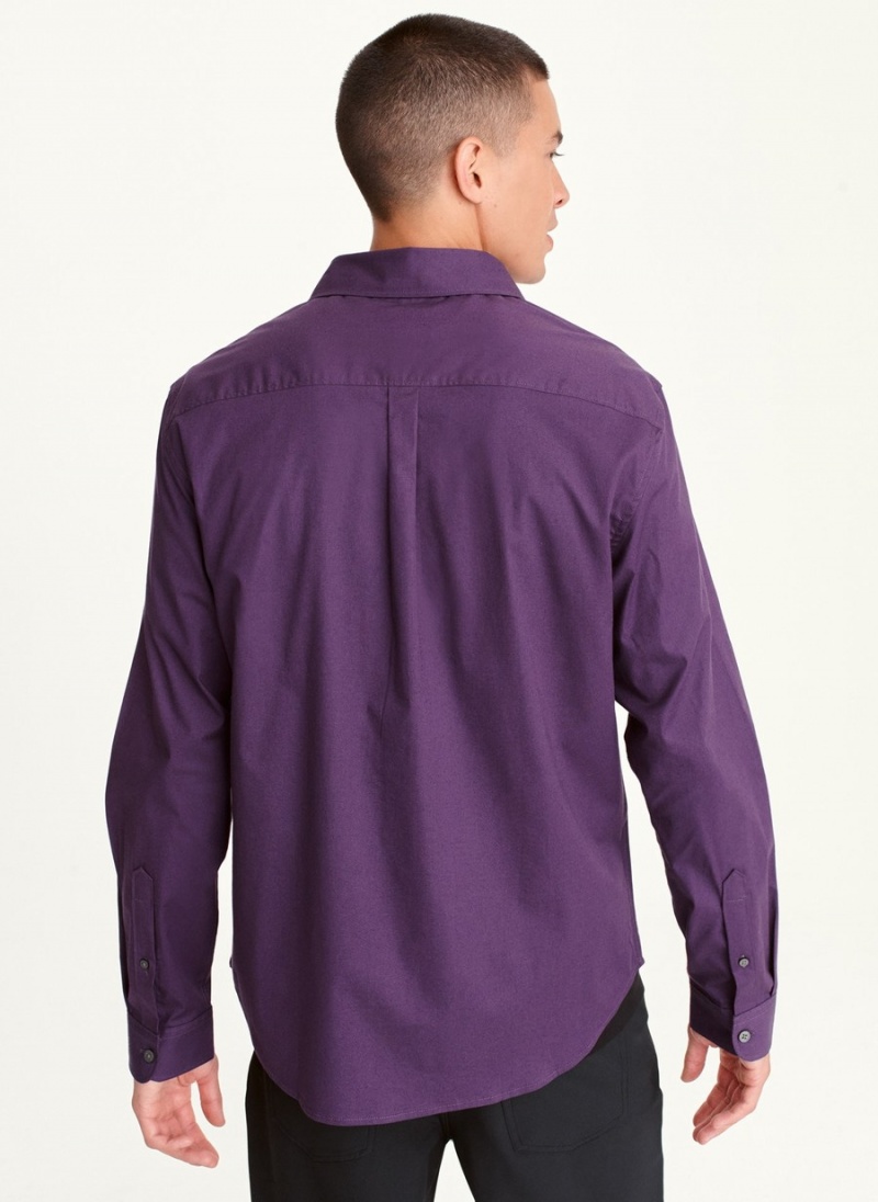 Purple Dkny Long Sleeve Button Down Men's Shirts | A1941035