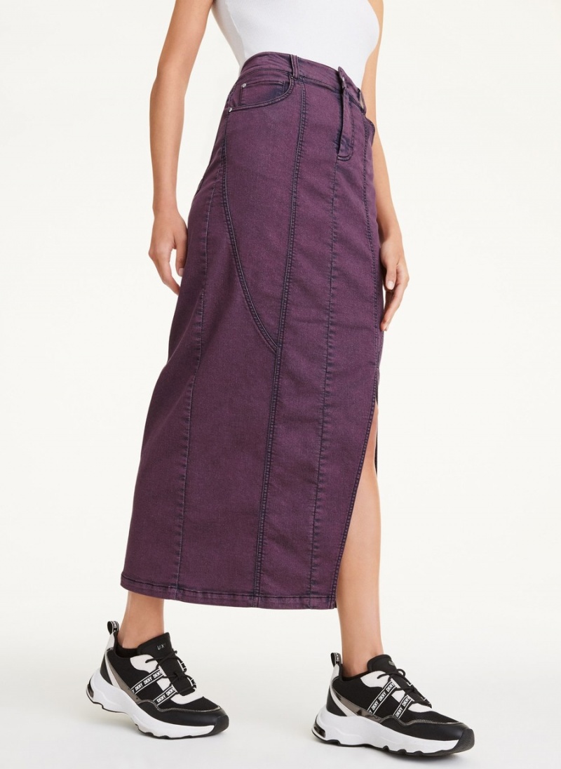 Purple Dkny Seamed Women's Skirts | C6697480