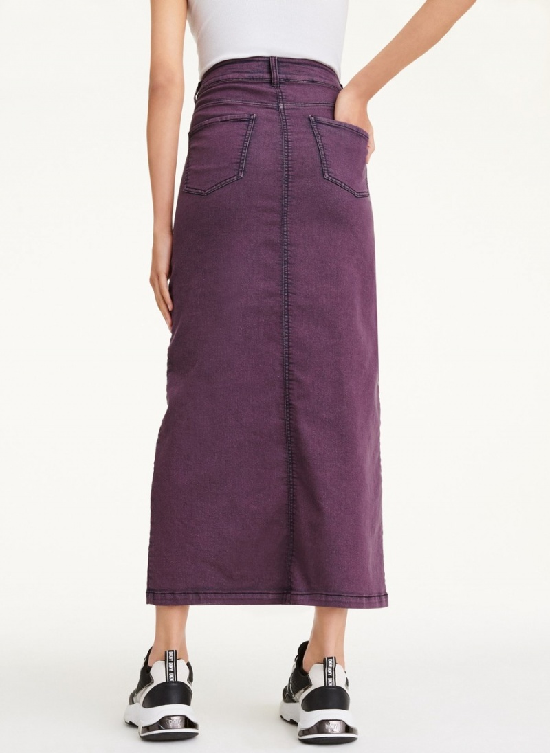 Purple Dkny Seamed Women's Skirts | C6697480